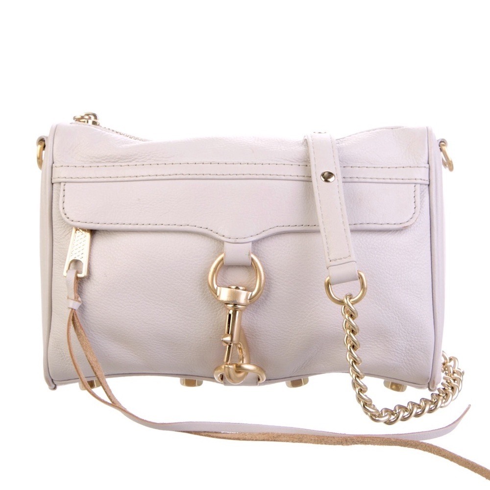 Rebecca Minkoff Mini MAC Crossbody Lavender Gray Gold Hardware READ listing
